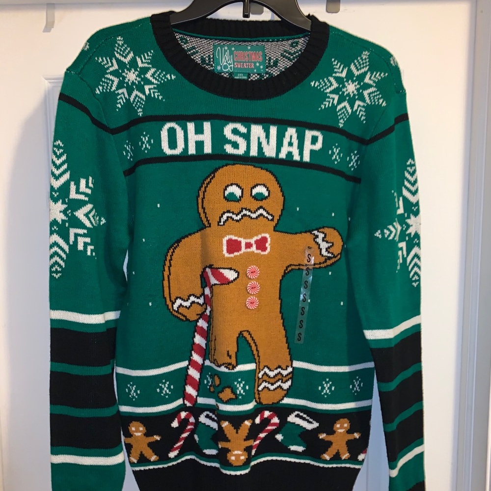 NWT! Men’s gingerbread man ugly sweater!